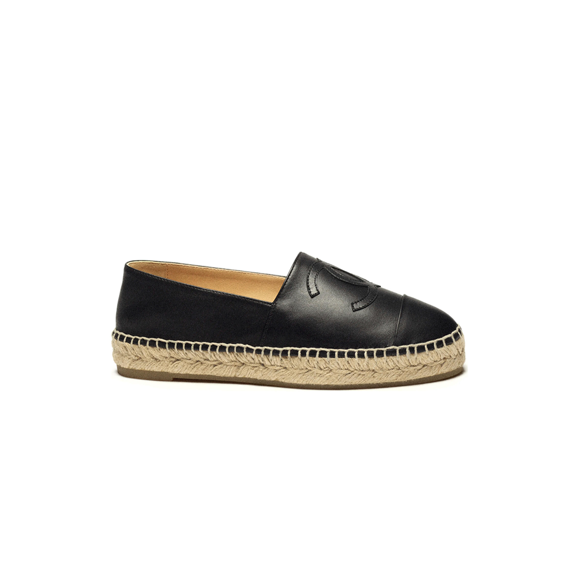 Ch*el espadrilles lambskin black g29762